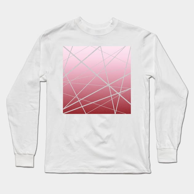 rose gold gradient with linear stripes pattern Long Sleeve T-Shirt by Prints by Hitz